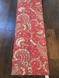 Pottery Barn Table Runner 18x108 in Red Multicolor Paisley Bohemian 2013 Retired - Picture 1 of 3