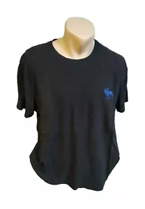 T-shirt uomo Abercrombie & Fitch taglia XL colore nero blu alce - Foto 1 di 11