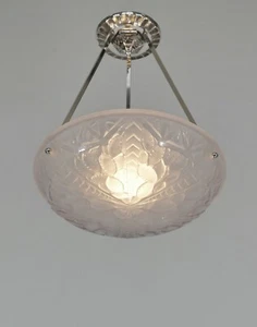 G.VIARMÉ : FRENCH 1930 ART DECO PENDANT chandelier lamp muller degue era France - Picture 1 of 9