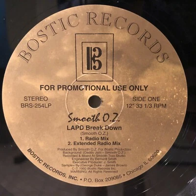 ULTRA RARE! SMOOTH OZ 12" PRIVATE 1992 Bostic label PROMO G-FUNK rap og CHICAGO - Image 1 of 4