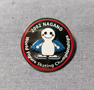 2002 Nagano World Figure Skating Championships Anstecknadel Button Schlittschuh Maskottchen - Bild 1 von 3