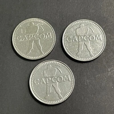 3 x CAPCOM Arcade Token Coin - Rare Promo - Street Fighter 2 SNES GBA 3DS SEGA - Image 1 of 4