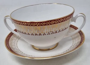 Vintage Royal Grafton Red Majestic Soup Bowl and Saucer - Picture 1 of 8