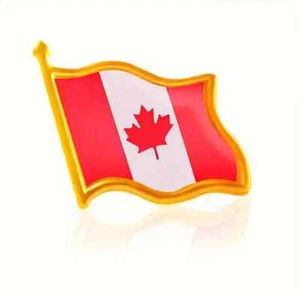 Canada Waving Flag Lapel Pins, Patriotic Canadian Flag Metal Pin - Picture 1 of 5