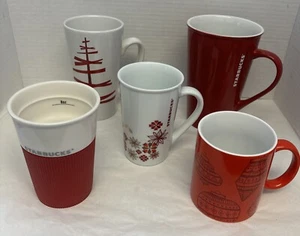 Starbucks Kaffeebecher Tassen gemischt Weihnachten 5 Stück Thema - Bild 1 von 6