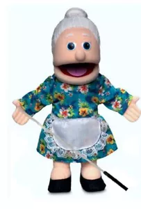 Paquete de guante marionetas Silly Puppets abuela (caucásica) 14 pulgadas con caña para brazos - Imagen 1 de 5