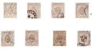 LUXEMBOURG 1865 #21 USED 8 COPIES 1 SON CDS 034GL - Picture 1 of 1
