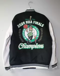New NBA Boston Celtics wool reversible embroidery heavy jacket men's 4XL - Picture 1 of 8