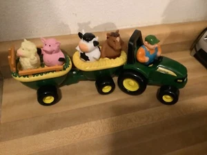 John Deere Old MacDonald Push Tractor w/Farmer & 4 Animals Musical & Sounds Toy  - Picture 1 of 10