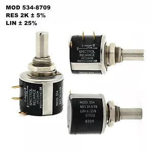 1pcs Vishay MOD534-8709 RES 2K 5% LIN .25% Precision Multi-winding Potentiometer - Picture 1 of 9