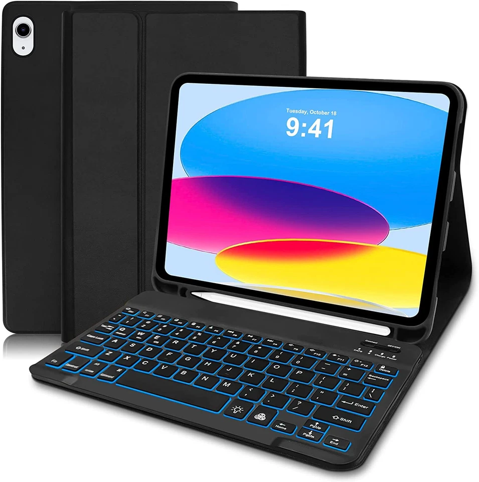 Backlit Slim Case Cover with Detachable Keyboard For iPad 10th 10.9/iPad A16 11" - image 1 of 4