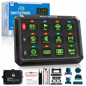 12Gang Switch Panel Green LED Backlight Switch Relay System For Car Truck Marine - Picture 1 of 24