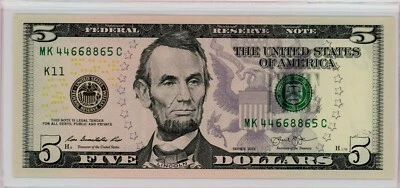 $5 FRN Series 2013 Dallas Fancy MK 44668865 C TRIPLE PAIRS - Image 1 of 2