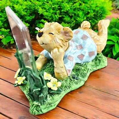 VTG Burnes Baby Photo Picture Frame Resin Lazy Honey Bee Bear Flower Garden - Image 1 of 4