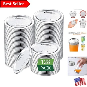 Regular Mouth Canning Lids - 128 Count - Airtight & Leakproof for Mason Jars - Picture 1 of 8
