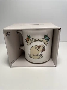 NIB Genuine Fred 2004 Coffee Mug Draggin Pug STYLE #5249969 Microwave Safe - Picture 1 of 3