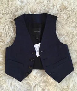 New Jcrew Crewcuts Boys' Ludlow suit vest in Italian chino 3 Vintage Navy C8013 - Picture 1 of 5