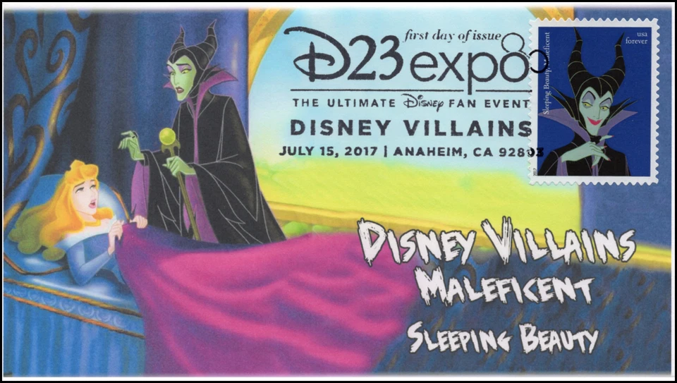 17-175, 2017, Disney Villains, Maleficent, Sleeping Beauty, Pictorial, FDC - Image 1 of 1