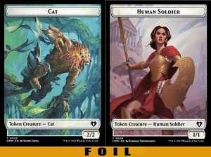 1x MTG - CAT \\ HUMAN SOLDIER TOKEN #05/06 - FOIL - Commander Master - Picture 1 of 1