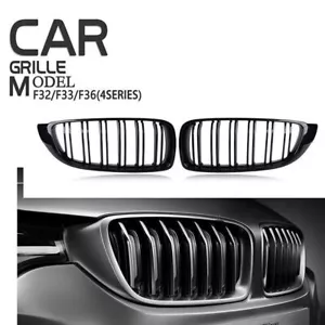 Rejilla renal de doble listón negro brillante para BMW Serie 4 F32 F33 F36 F82 F80 - Imagen 1 de 6