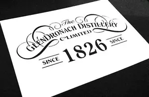 The GlenDronach Style Distillery Co Limited 1826 Etichetta 1826 stencil aerografo - Foto 1 di 3