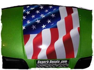 Carro de golf bandera americana capucha rayas gráfico se adapta a todo año y modelo EZGO Club Car Ya - Imagen 1 de 2