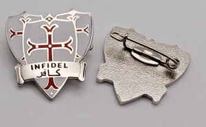 Infidel Knights Templar 3 Shields Collectors Hard Enamel Pin Badge Patriotic - Picture 1 of 1