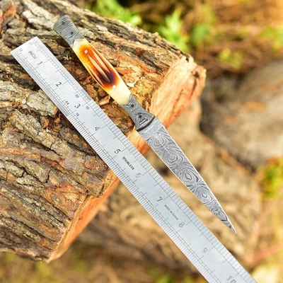 Best Handmade Fix Blade Double edge Dagger knife Boot Hunting Tactical Sports - Image 1 of 4