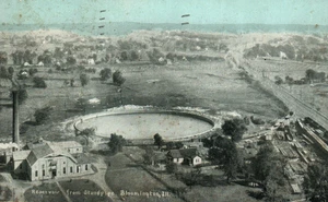 IL BLOOMINGTON llinois RESEVOIR Vogelperspektive Williams FOTO 1913 POSTKARTE - Bild 1 von 2