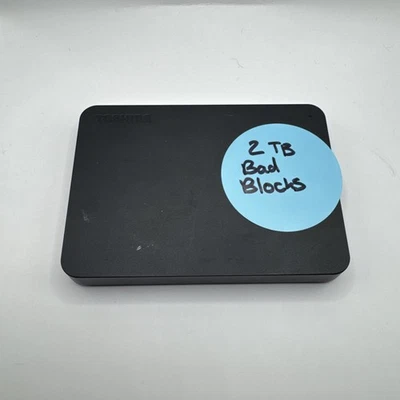 Toshiba 2TB USB 3.0 External Hard Drive - Bad Blocks - Image 1 of 2
