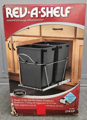Rev-A-Shelf 35-Quart Pull-out Trash Can Replacement Hardware #RV-18PBC-5 NO BINS - Image 1 of 4