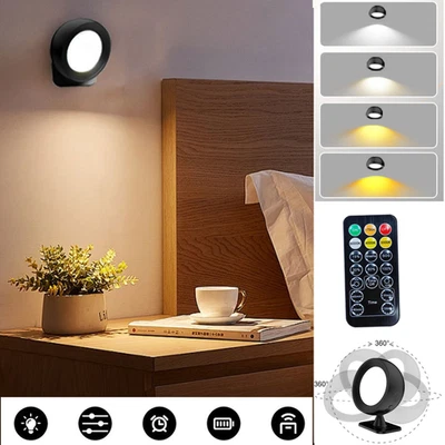 Paquete de 1/2 aplique de pared magnético LED recargable, ambiente, control táctil y remoto Foto 1 de 4