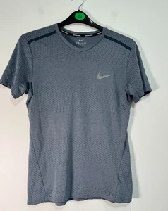 Nike Running T Shirt Men's Medium Grey Mesh Dri-FIT Quick-Drying Athletic Top - Picture 1 of 8