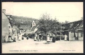 AK Nassandres, La Place de l ́Eglise 1907  - Bild 1 von 2