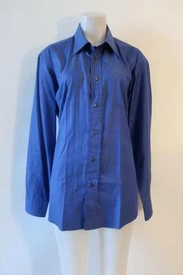 Mens Moschino Blue Navy Button-Up Dress Shirt 16 - Image 1 of 4