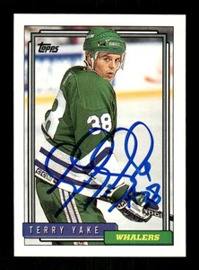 1992-93 Topps 432 Terry Take signed auto autograph  Whalers MZ BXCP56 - Picture 1 of 2
