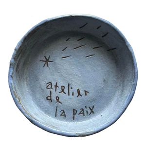 Makoto Kagoshima früher kleiner Teller blau Sternenmuster Keramikschale 12 cm - Bild 1 von 2