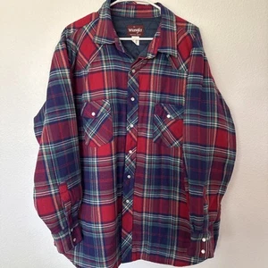 Wrangler Plaid Pearl Snap Flannel Jacket Size XXL - Picture 1 of 7