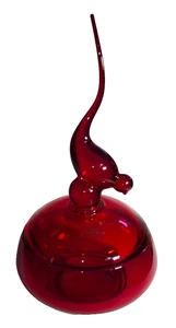 Viking Epic Ruby Red Glass Bird Vintage Covered Candy Dish - Picture 1 of 15