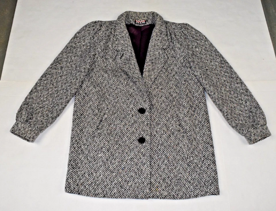 Vintage Tweed Coat New York Girl S/M 70s Rainbow Flecked Donegal Wool Made USA - Image 1 of 4