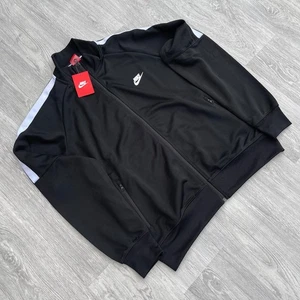 Nike Tribute Poly Knit Zip Tracksuit Track Top - Black/White [L] 678626-010 - Picture 1 of 5