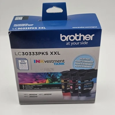 Brother Genuine LC3033XL High Yield Color Ink Cartridges, Cyan, Magenta, Yellow - Image 1 of 4