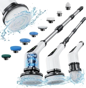 Electric Spin Scrubber, Cordless Cleaning Brush with 8 Replaceable Brush Heads, - Picture 1 of 12