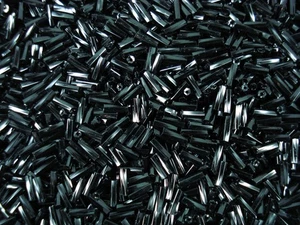 Bugle Beads Twisted 6mm Black 1kg Glass Tube Long DIY Jewellery - Picture 1 of 2