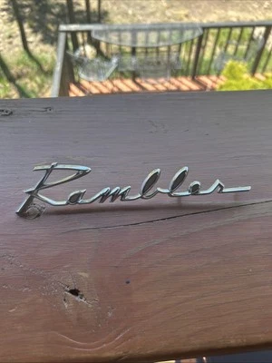 1961 AMC rambler Ambassador Rear Trunk Emblem Script - Image 1 of 4