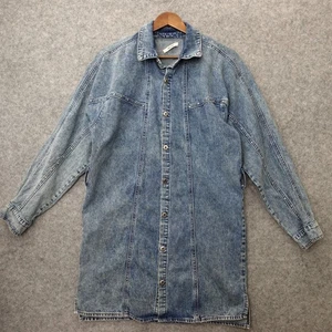 Blue Studded Denim Shirt Dress SMALL Acid Wash REVOLVE GRLFRND Kiko USA $268 - Picture 1 of 17