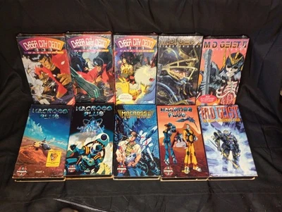 Macross Plus Parts 1 - 4, cyber city ODEO 1-3 M.D Geist VHS lot rare 11 videos. - Image 1 of 4