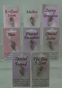INSIGNIA DE PIN ANGEL WINGS MAMÁ/ABUELA/ONE QUE AMO/HERMANA/ÉL/AMIGO/HIJA/NAN - Imagen 1 de 1