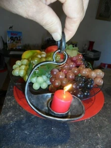 Bougeoir Rat de Cave ou Lampe de Mine Etain:Bougie à Pendre en Caveau - Imagen 1 de 5