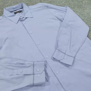 Bugatchi Shirt Mens XXL Button Up Long Sleeve Blue - Picture 1 of 11